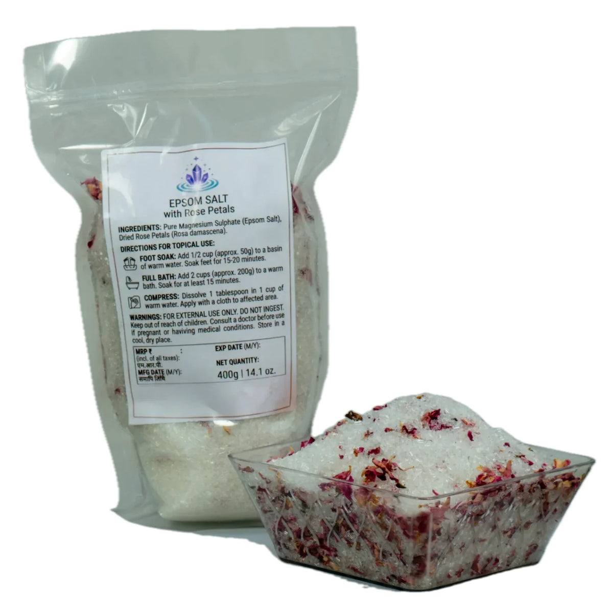 Epsom Salt With Rose Petals
