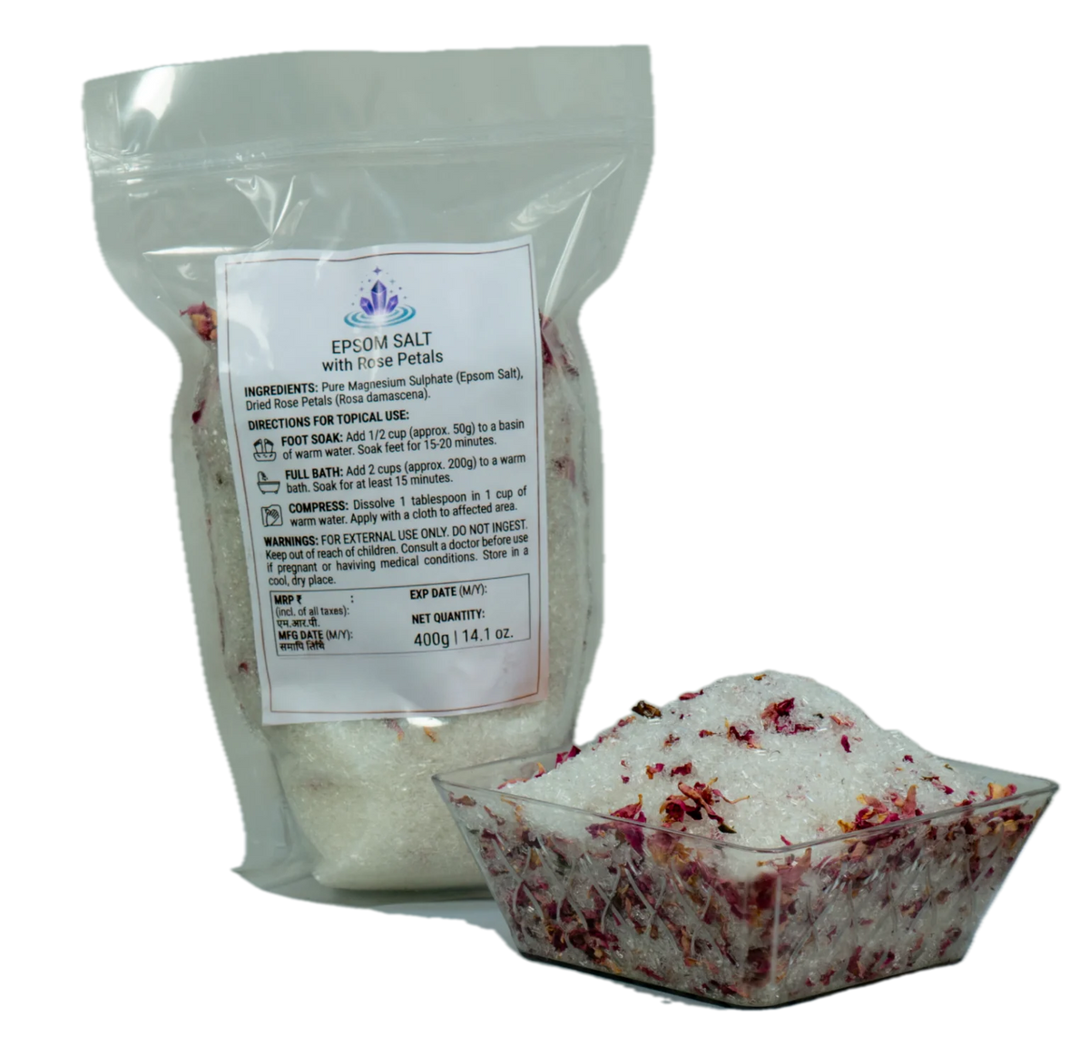 Epsom Salt With Rose Petals