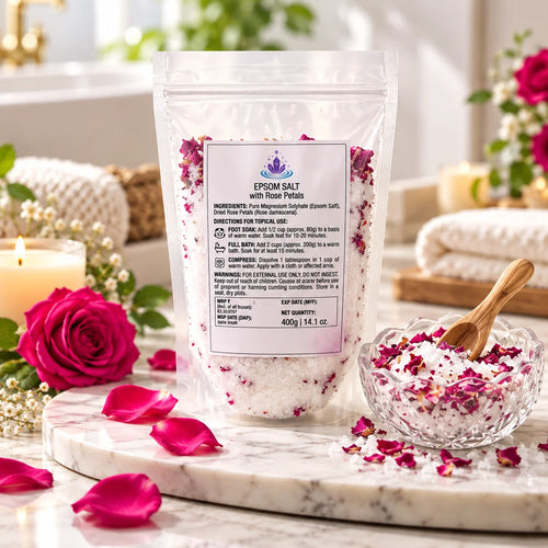 Epsom Salt With Rose Petals